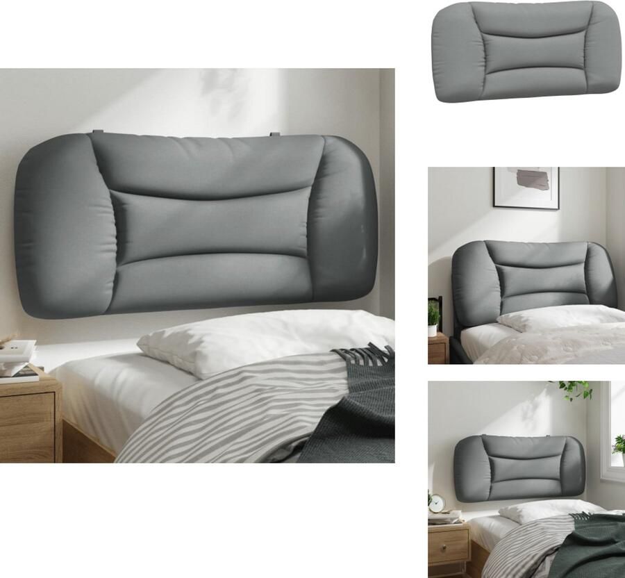 VidaXL Hoofdbordkussen Hoofdbordkussens Hoofdbord Kussen Hoofdeinde Kussen Hoofdbordkussen 80 cm stof lichtgrijs - Foto 2