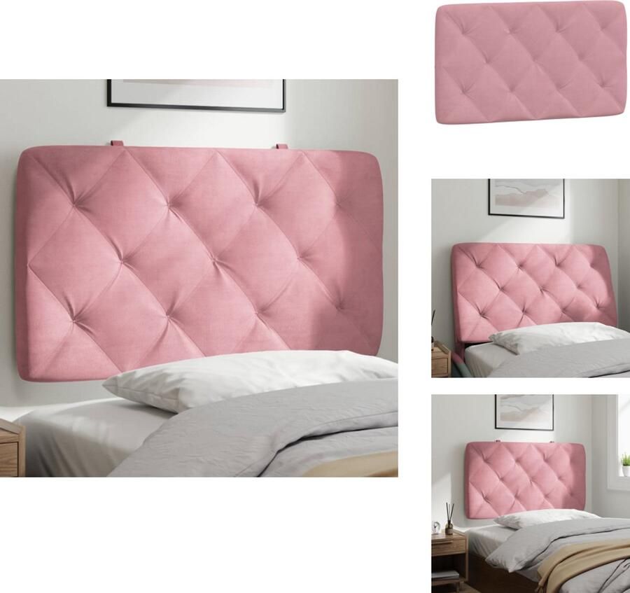 VidaXL Hoofdbordkussen Hoofdbordkussens Hoofdbord Kussen Hoofdeinde Kussen Hoofdbordkussen 90 cm fluweel roze