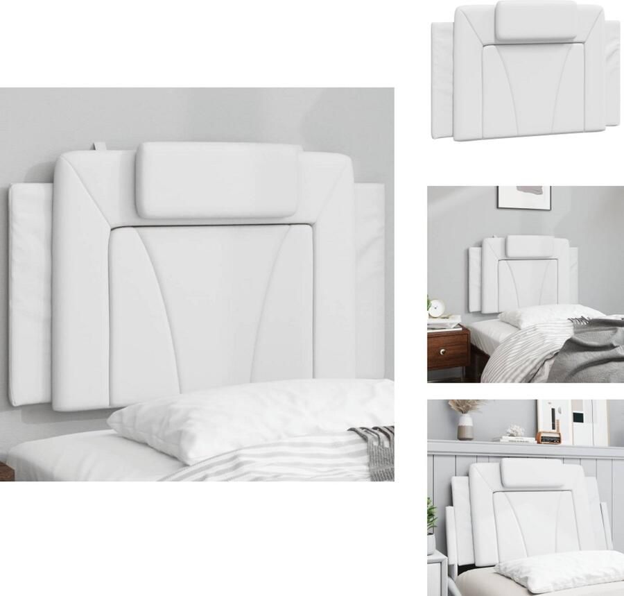 VidaXL Hoofdbordkussen Hoofdbordkussens Hoofdbord Kussen Hoofdeinde Kussen Hoofdbordkussen 90 cm kunstleer wit