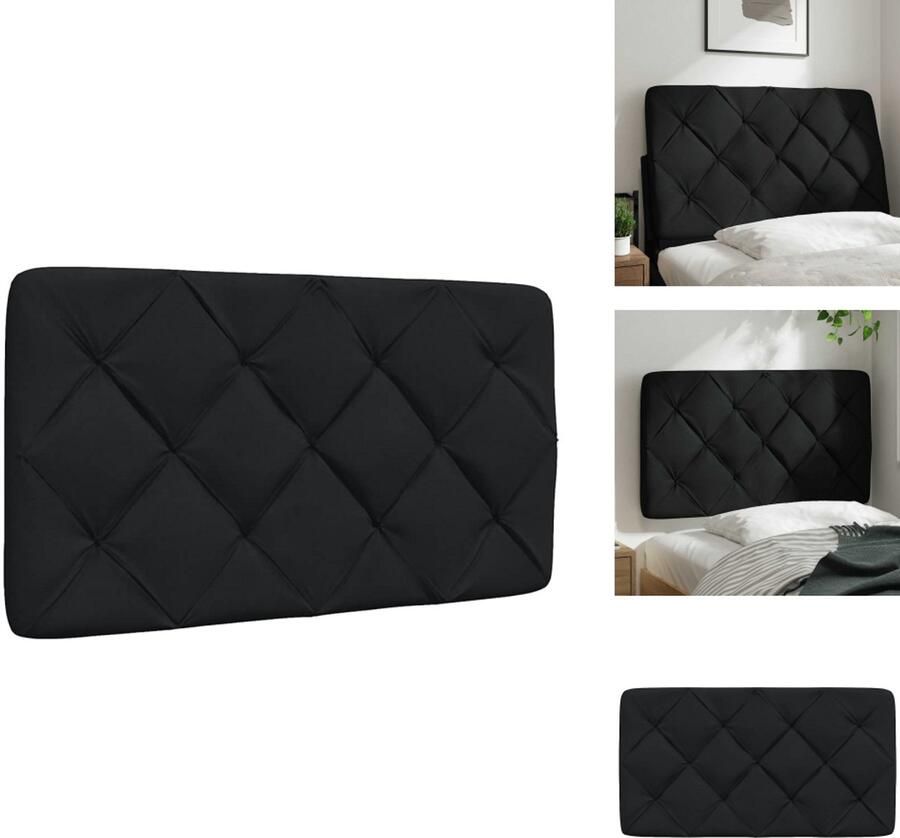 VidaXL Hoofdbordkussen Hoofdbordkussens Hoofdbord Kussen Hoofdeinde Kussen Hoofdbordkussen 90 cm stof zwart