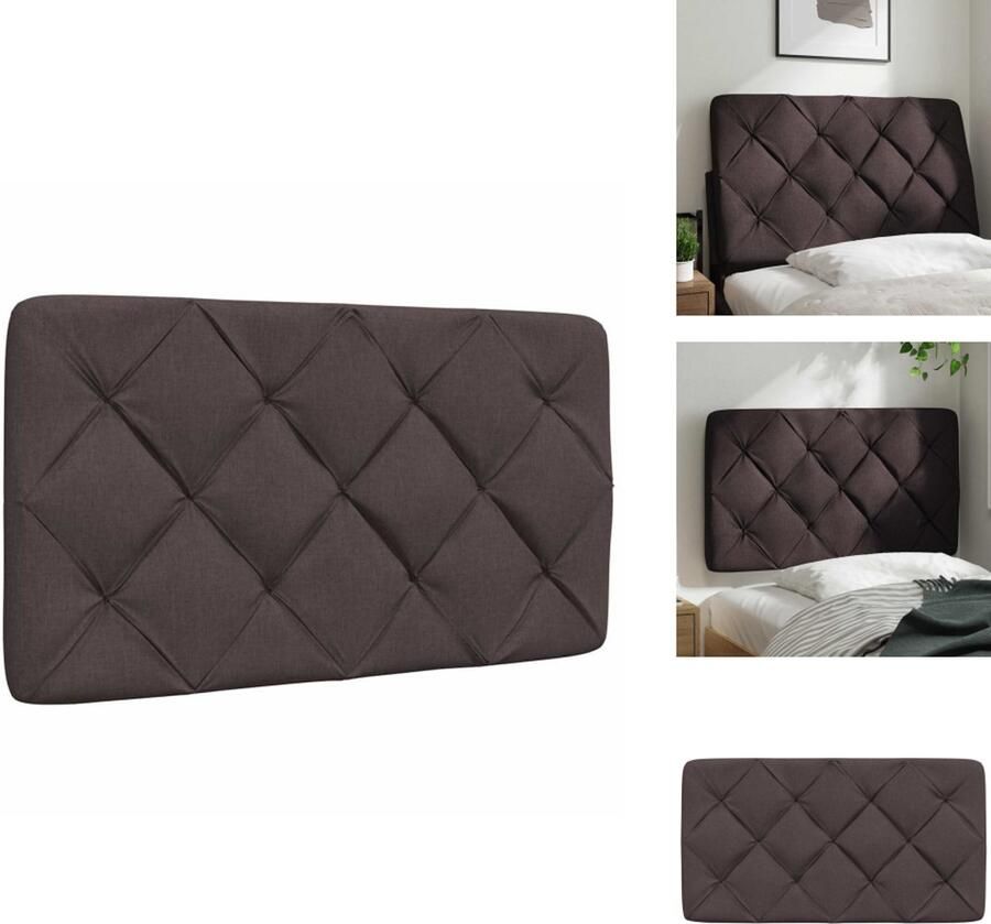 VidaXL Hoofdbordkussen Hoofdbordkussens Hoofdbord Kussen Hoofdeinde Kussen Hoofdbordkussen 90 cm stof donkerbruin