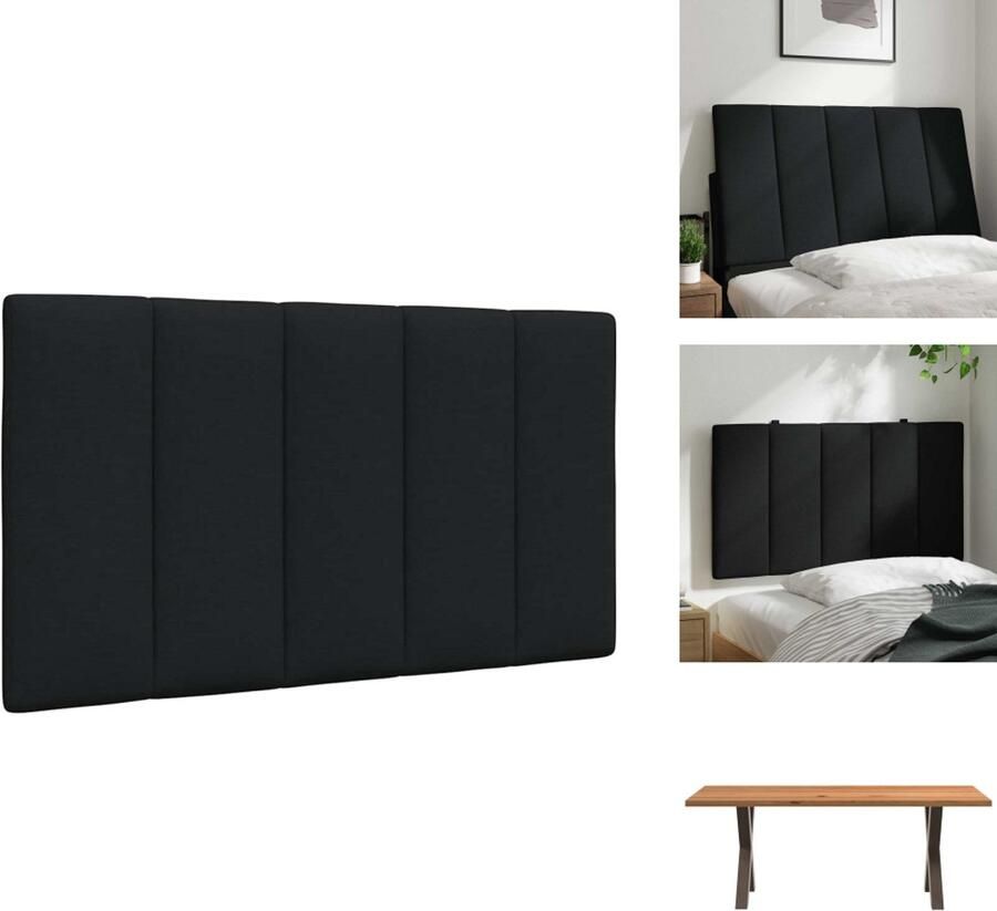 VidaXL Hoofdbordkussen Hoofdbordkussens Hoofdbord Kussen Hoofdeinde Kussen Hoofdbordkussen 90 cm stof zwart