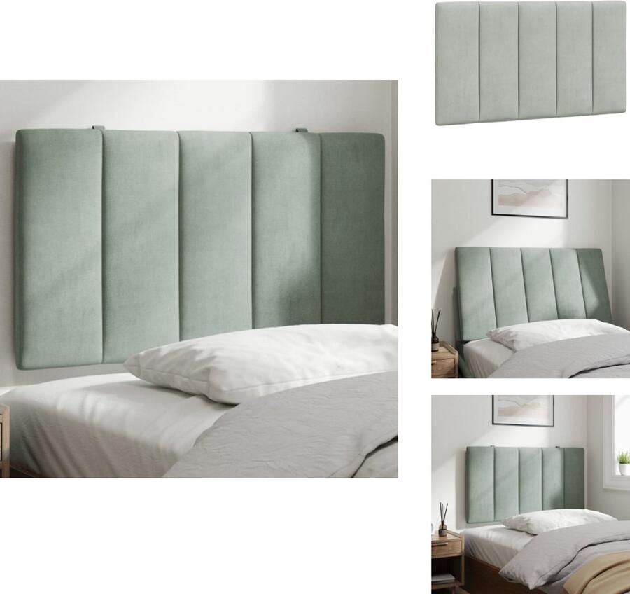 VidaXL Hoofdbordkussen Hoofdbordkussens Hoofdbord Kussen Hoofdeinde Kussen Hoofdbordkussen 90 cm velvet lichtgrijs