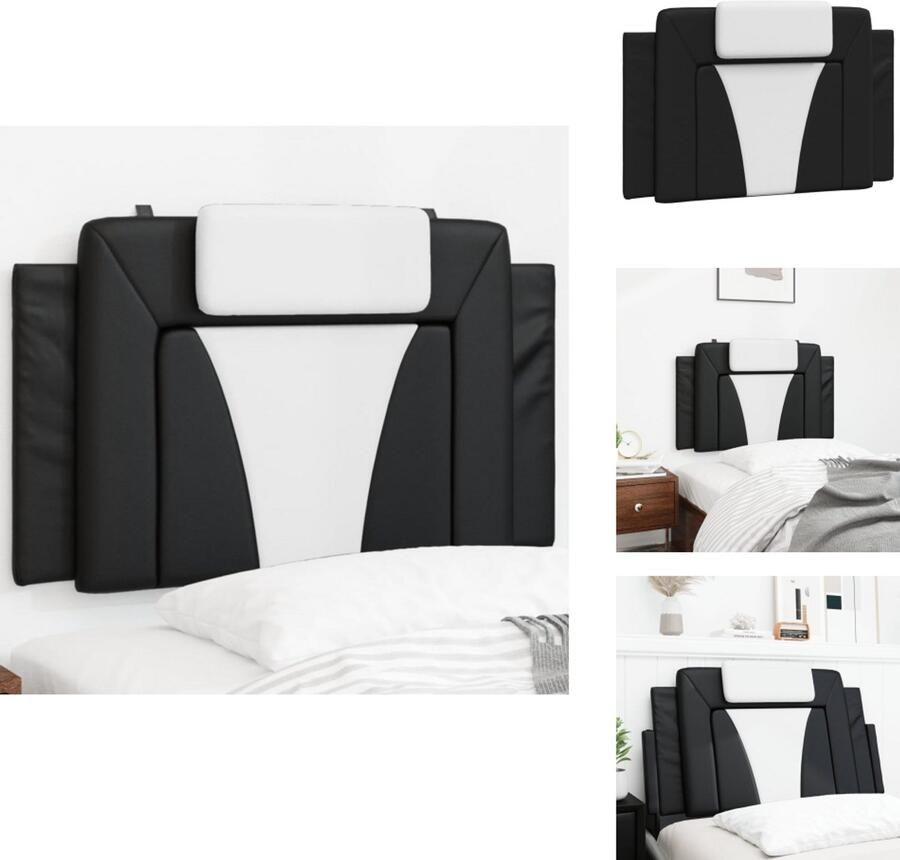 VidaXL Hoofdbordkussen Hoofdbordkussens Hoofdbord Kussen Hoofdeinde Kussen Hoofdbordkussen 90 cm kunstleer zwart en wit