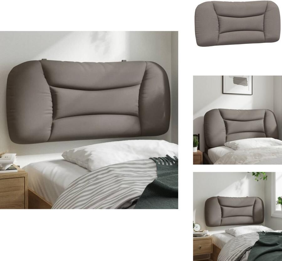 VidaXL Hoofdbordkussen Hoofdbordkussens Hoofdbord Kussen Hoofdeinde Kussen Hoofdbordkussen 90 cm stof taupe