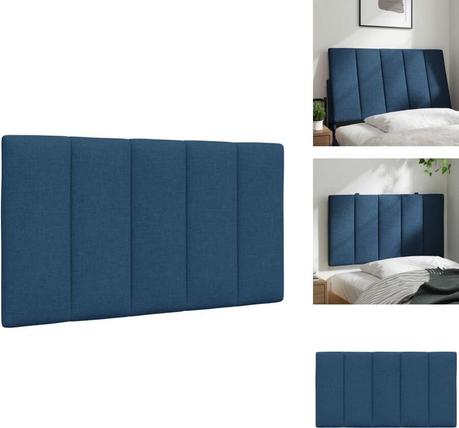 VidaXL Hoofdbordkussen Hoofdbordkussens Hoofdbord Kussen Hoofdeinde Kussen Hoofdbordkussen 90 cm stof blauw
