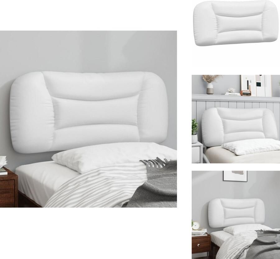VidaXL Hoofdbordkussen Hoofdbordkussens Hoofdbord Kussen Hoofdeinde Kussen Hoofdbordkussen 90 cm kunstleer wit - Foto 2