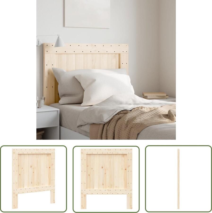 The Living Store Houten hoofdeinde Massief grenenhout 90 x 3.5 x 104 cm Rustieke charme Hoofdbord Hoofddekens Slaapkamers Houten Meubels Grenenhout
