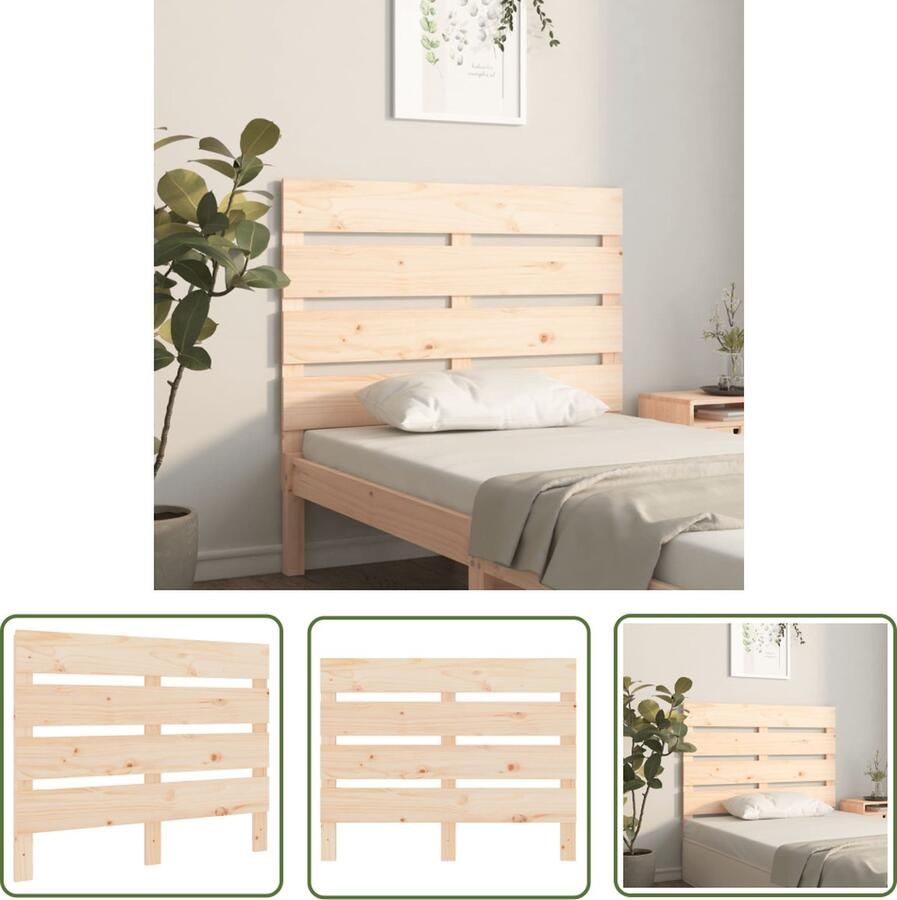 The Living Store Houten Hoofdeinde Massief Grenenhout 100 x 3 x 80 cm Trendy Design Houten Hoofdbord Hoofddekens Beddecoratie Slaapkamers Massief Grenenhout