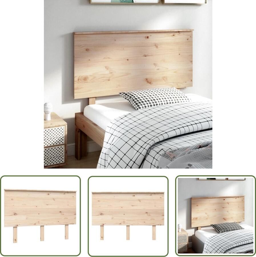 The Living Store Houten Hoofdeinde Grenenhout 124 x 6 x 82.5 cm Rustieke Charme Houten Hoofdbord Hoofddekens Rustic Interieur Grenenhout Meubels Vintage Stijl