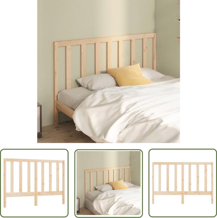 The Living Store Houten Hoofdeinde Grenenhout 126 x 4 x 100 cm Klassiek design Houten Hoofdbord Hoofddekens Klassieke Stijl Grenenhout Meubels Bruine Hoofdborden