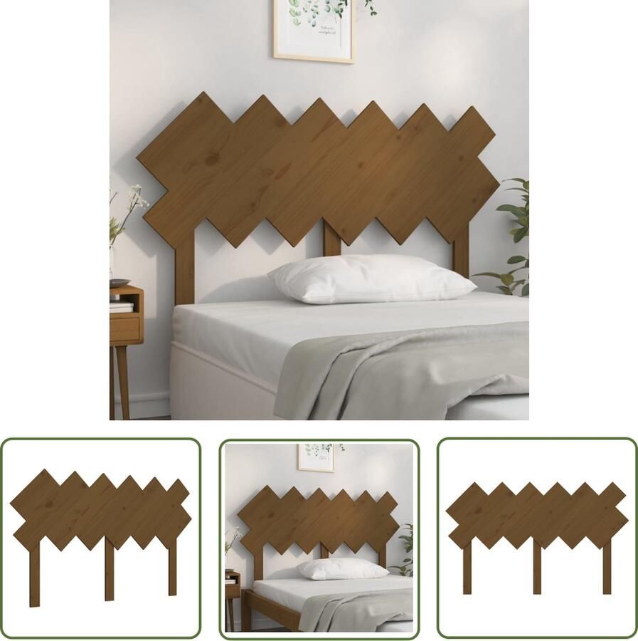 The Living Store Houten Hoofdeinde Massief Grenenhout 132 x 3 x 81 cm Rustieke Charme Houten Hoofdbord Hoofddekens Beddecoratie Slaapkamers Rustieke Meubels