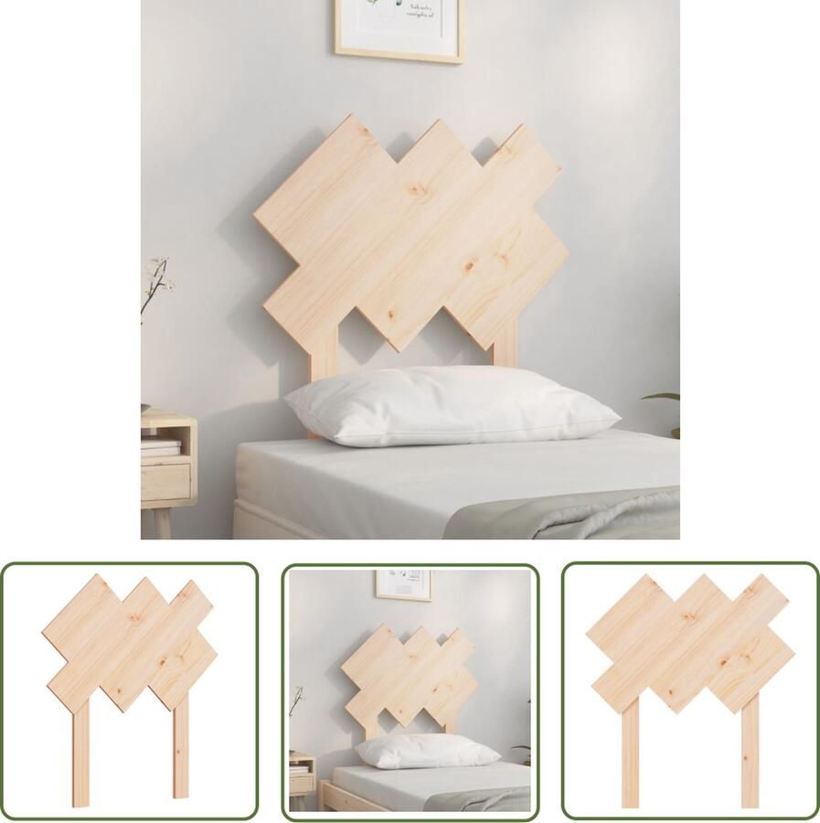The Living Store Houten Hoofdeinde Massief Grenenhout 72.5 x 3 x 81 cm Rustieke Charme Houten Hoofdbord Hoofddekens Beddecoratie Rustieke Meubels Massief Hout