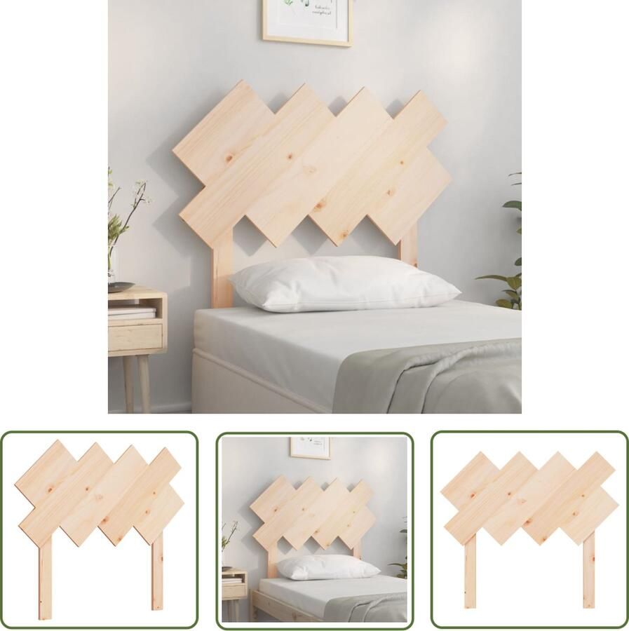 The Living Store Houten Hoofdeinde Onbehandeld Grenenhout 92 x 3 x 81 cm Rustieke uitstraling Houten Hoofdbord Hoofddekens Hoofdbed Rustic Decor Landelijk Meubilair