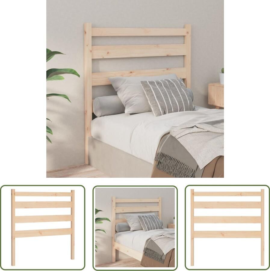 The Living Store Houten Hoofdeinde 96 x 4 x 100 cm Massief Grenenhout Houten Hoofdbord Hoofddekens Beddecoratie Slaapkamers Massief Hout