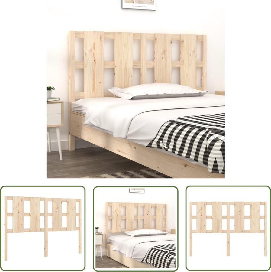 The Living Store Houten Hoofdeinde 125.5 x 4 x 100 cm Massief Grenenhout Houten Hoofdbord Hoofddekking Hoofdeinde Bedroom Decor Rustic Furniture