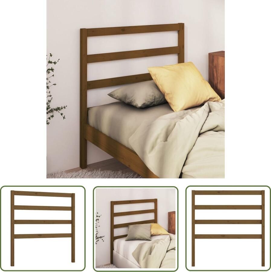 The Living Store Houten Hoofdeinde Massief Grenenhout 95 x 4 x 100 cm Trendy Design Hoofd Bord Bed Frame Hoofdkussen Slaapkamers Hout