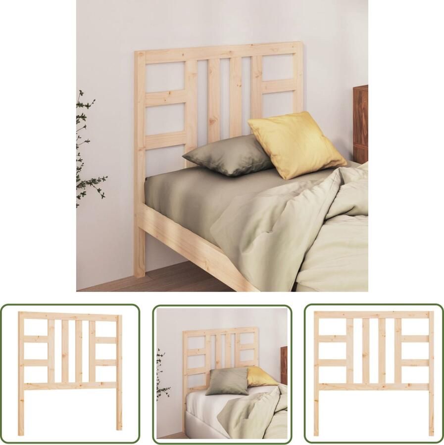 The Living Store Hoofdeinde Grenenhout 106 x 4 x 100 cm Klassiek design Hoofd Bord Hoofdeinde Grenenhout Klassieke Design Houten Hoofdbord