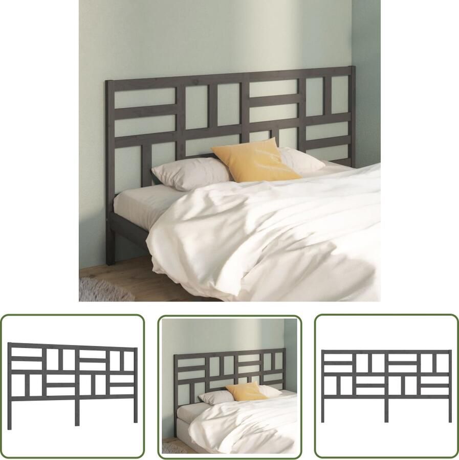 The Living Store Hoofdeinde Hout Grijs 206 x 4 x 104 cm Rustieke Uitstraling Hoofd Bord Hoofdeinde Houten Hoofdbord Grieze Hoofdbord Vintage Hoofdbord