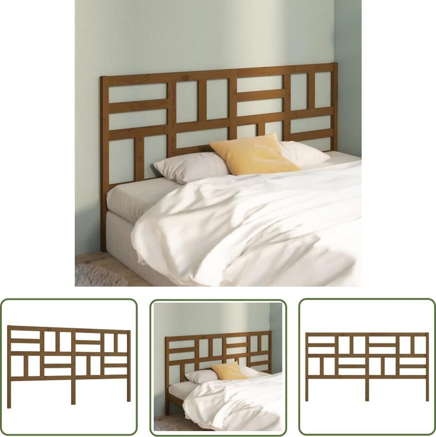 The Living Store Houten Hoofdeinde Hoofdeinden 206 x 4 x 104 cm Honingbruin Hoofd Bord Hoofdeinde Houten Hoofdbord Beddecoratie Slaapkamer Decoratie