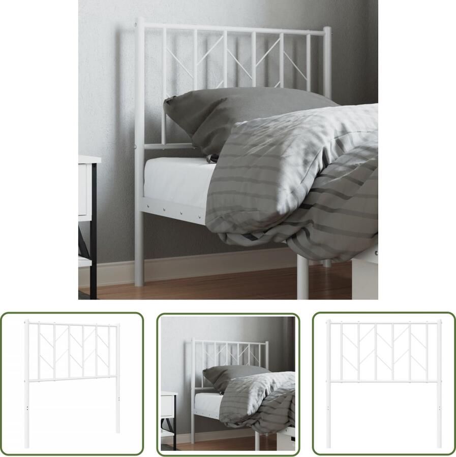The Living Store Hoofdbord Metalen 80 x 4 x 90 cm Stevige constructie Hoofd Bord Hoofdeinde Bed Frame Slaapkamer Meubels Metalen Hoofdbord