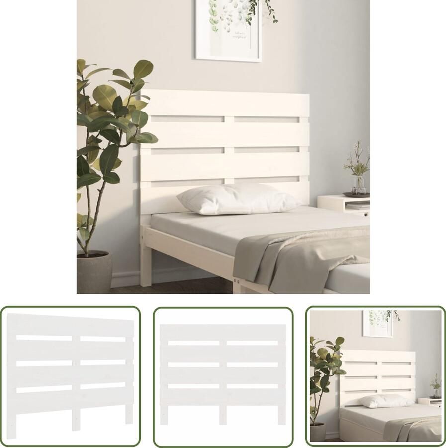The Living Store Hoofdeinde Wit Massief Grenen Hout 75x3x80cm Gelat Ontwerp Hoofd Bord Hoofdeinde Houten Hoofdbord Grenenhout Wit Hoofdbord