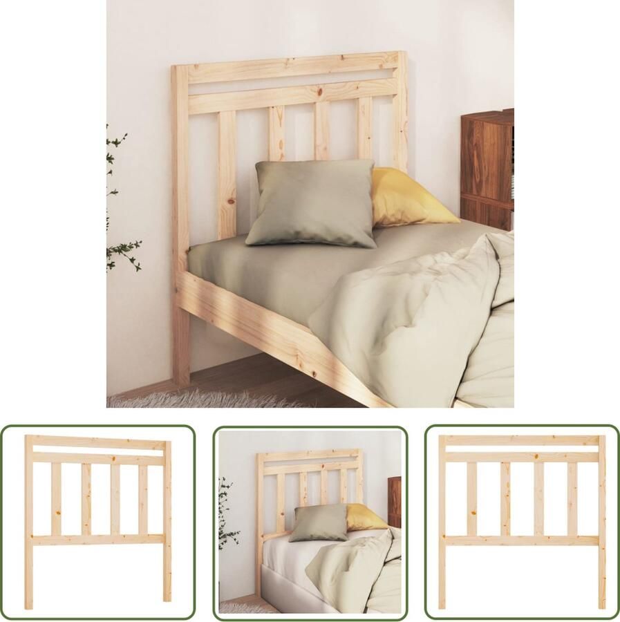 The Living Store Hoofdeinde Grenenhout 81 x 4 x 100 cm Klassieke uitstraling Hoofd Bord Hoofdeinde Houten Hoofdbord Grenenhout Klassieke Uitstraling
