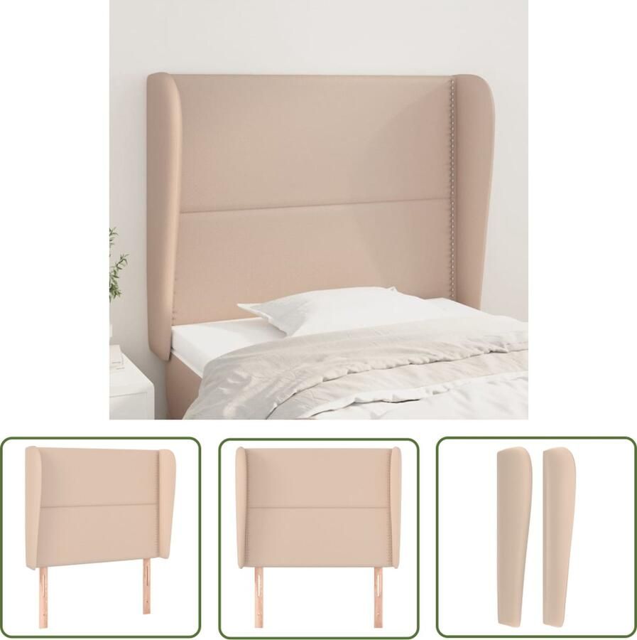 The Living Store Hoofdeind Cappuccino Kunstleer 103 x 23 x 118 128 cm Duurzaam Verstelbare hoogte Stevige poten Hoofd Bord Hoofdeinde Kapstok Bedroom Decor Slaapkamers