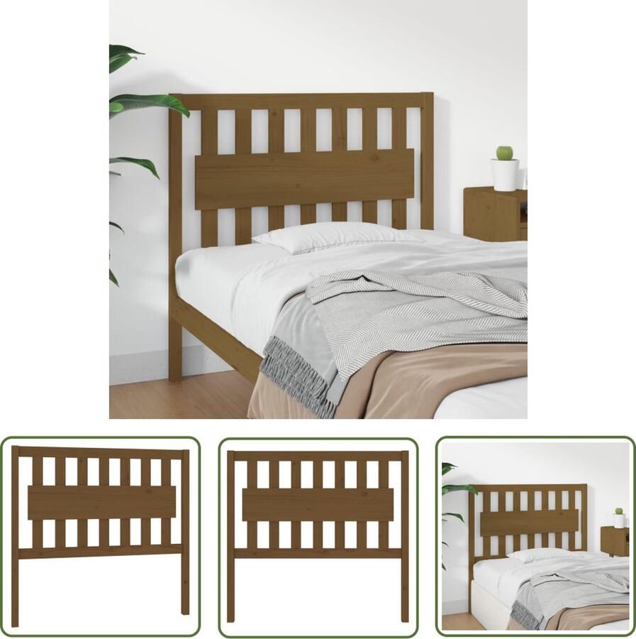 The Living Store Hoofdeinde Hout 105.5 x 4 x 100 cm Rustiek Ontwerp Massief Grenen Hoofdboard Hoofdeinde Houten Hoofdbord Rustic Interieur Beddecoratie