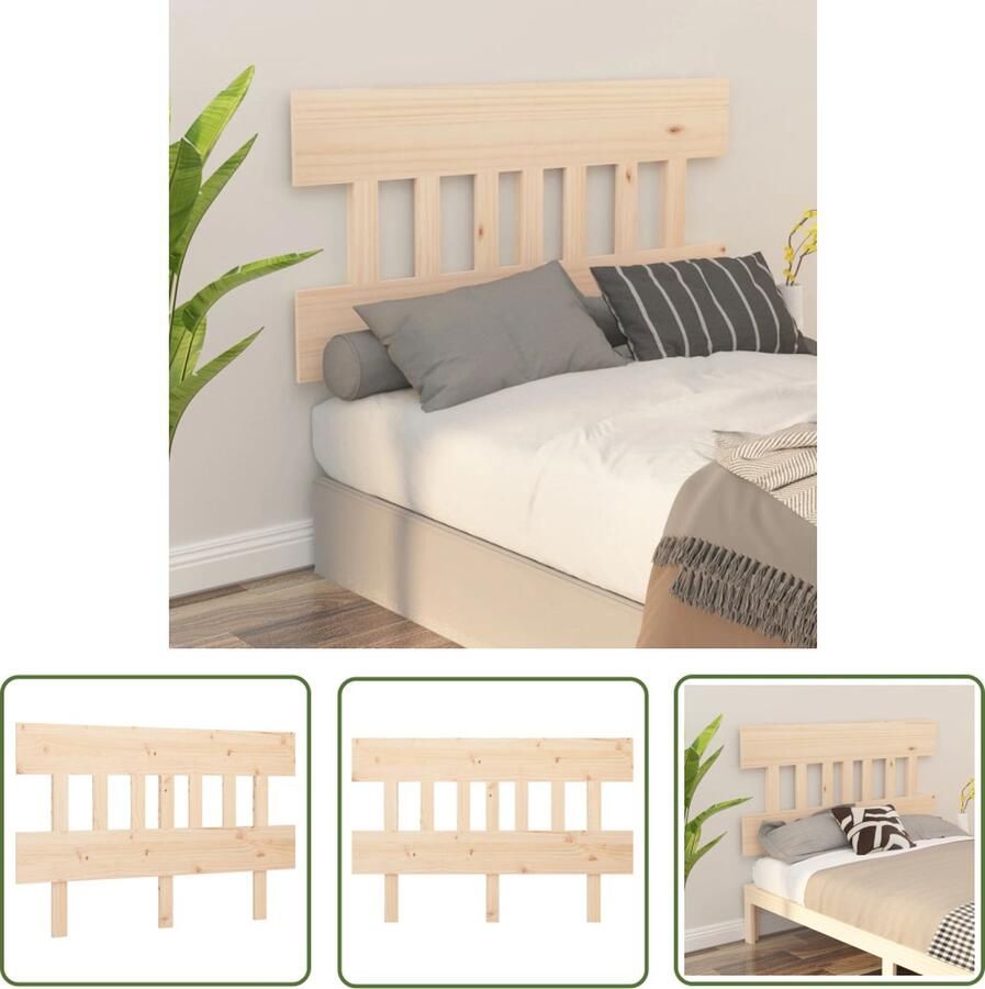 The Living Store Houten Hoofdeinde Grenenhout 123.5 x 3 x 81 cm Rustieke Charme Hoofdboard Hoofdeinde Houten Hoofdbord Rustic Decor Slaapkamersdecoratie