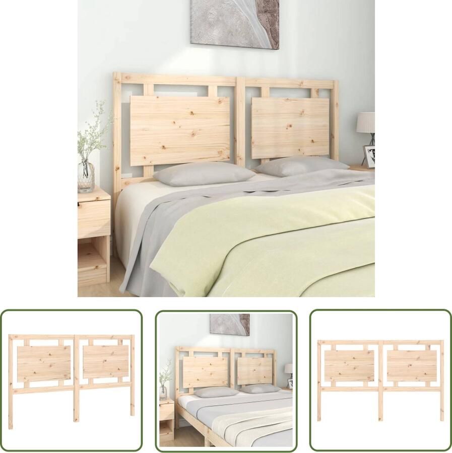 The Living Store Houten Hoofdeinde Grenenhout 155.5 x 4 x 100 cm Rustiek Hoofdboard Hoofdeinde Houten Hoofdbord Rustic Interieur Landelijke Meubels