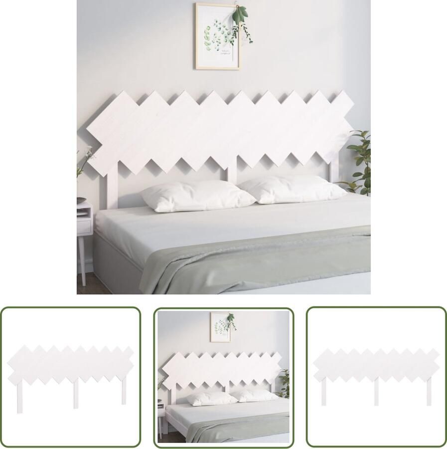 The Living Store Houten Hoofdeinde Grenenhout 178 x 3 x 80.5 cm Rustieke Charme Hoofdboard Hoofdeinde Houten Hoofdbord Grenenhout Wit Hoofdbord