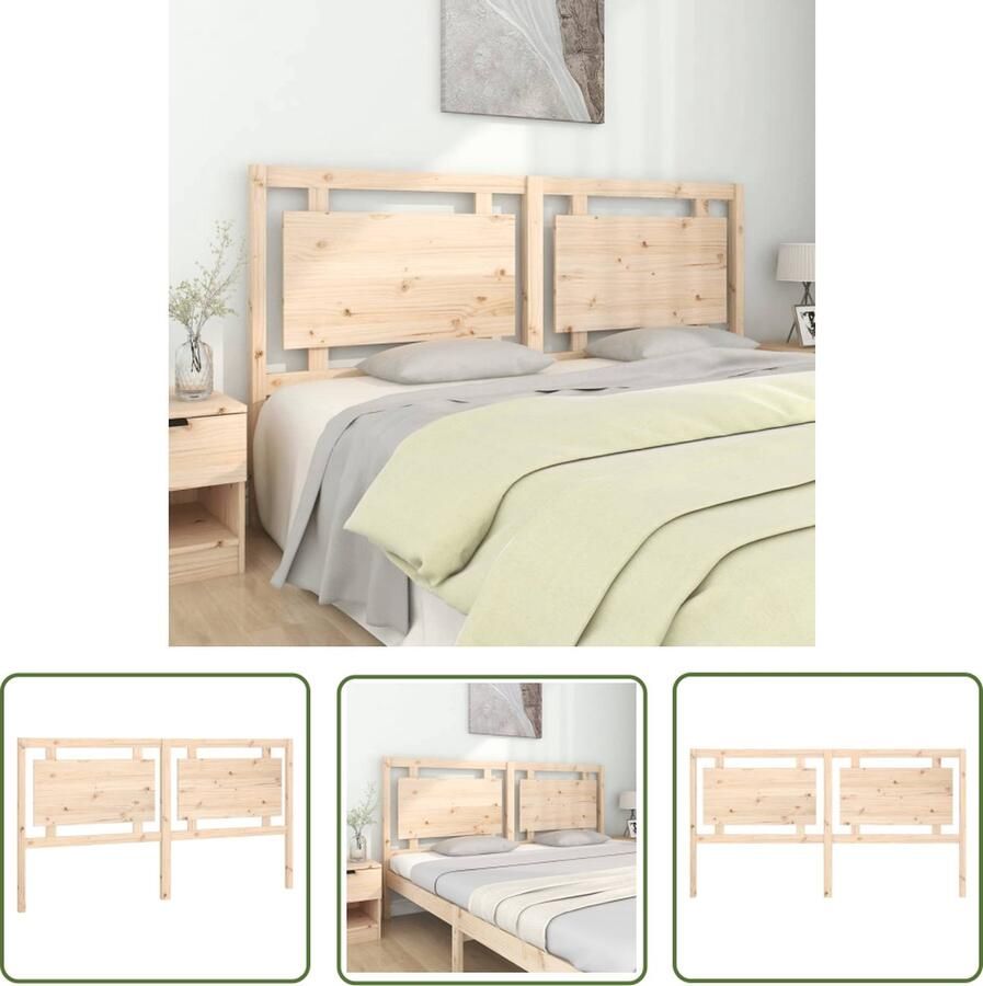 The Living Store Hoofdbord Massief Grenenhout 185.5 x 4 x 100 cm Rustieke uitstraling Hoofdboard Hoofdeinde Houten Hoofdbord Rustic Interieur Landelijke Stijl