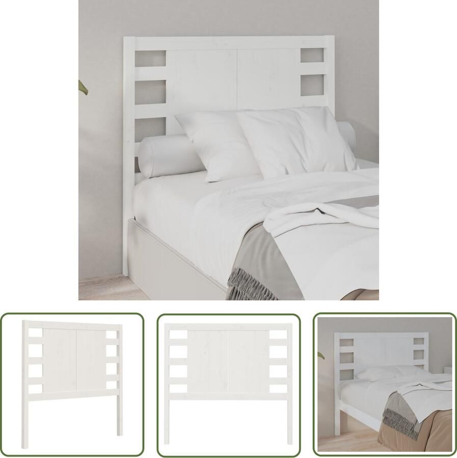 The Living Store Rustiek houten hoofdbord 81 x 4 x 100 cm massief grenenhout Hoofdboard Hoofdeinde Houten Hoofdbord Rustic Headboard Beddecoratie