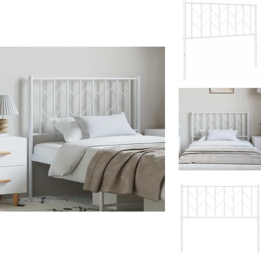 VidaXL Hoofdeinde Hoofdeinden Hoofdeinde Bedhoofdeinde Hoofdbord 100 cm metaal wit