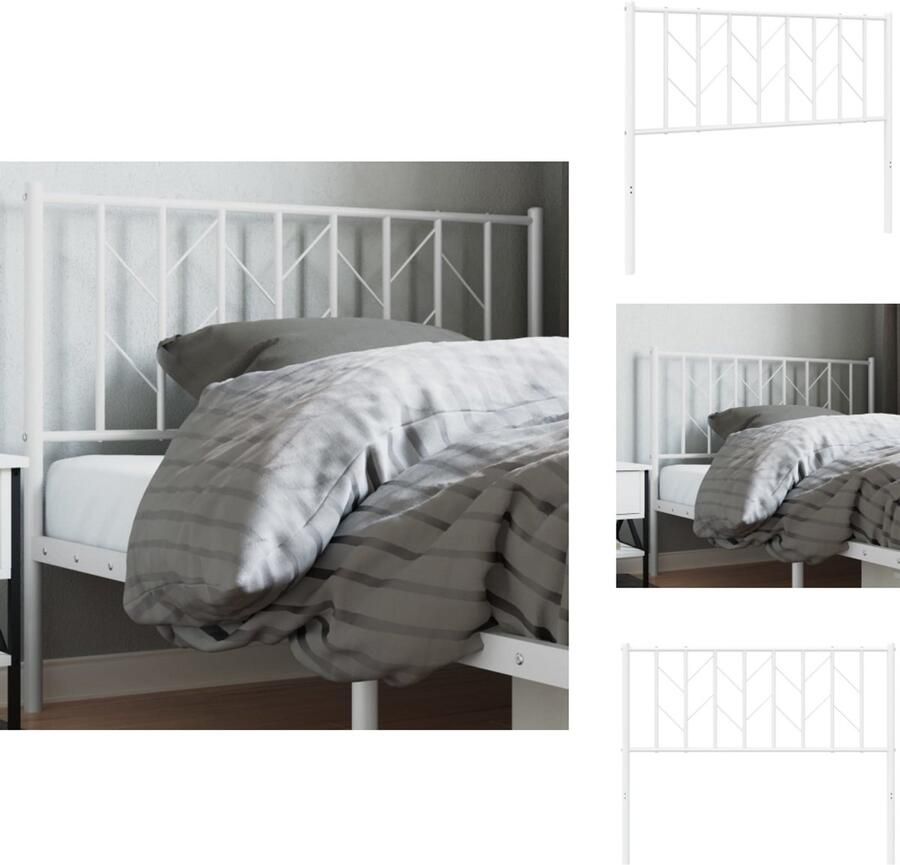 VidaXL Hoofdeinde Hoofdeinden Hoofdeinde Bedhoofdeinde Hoofdbord 107 cm metaal wit