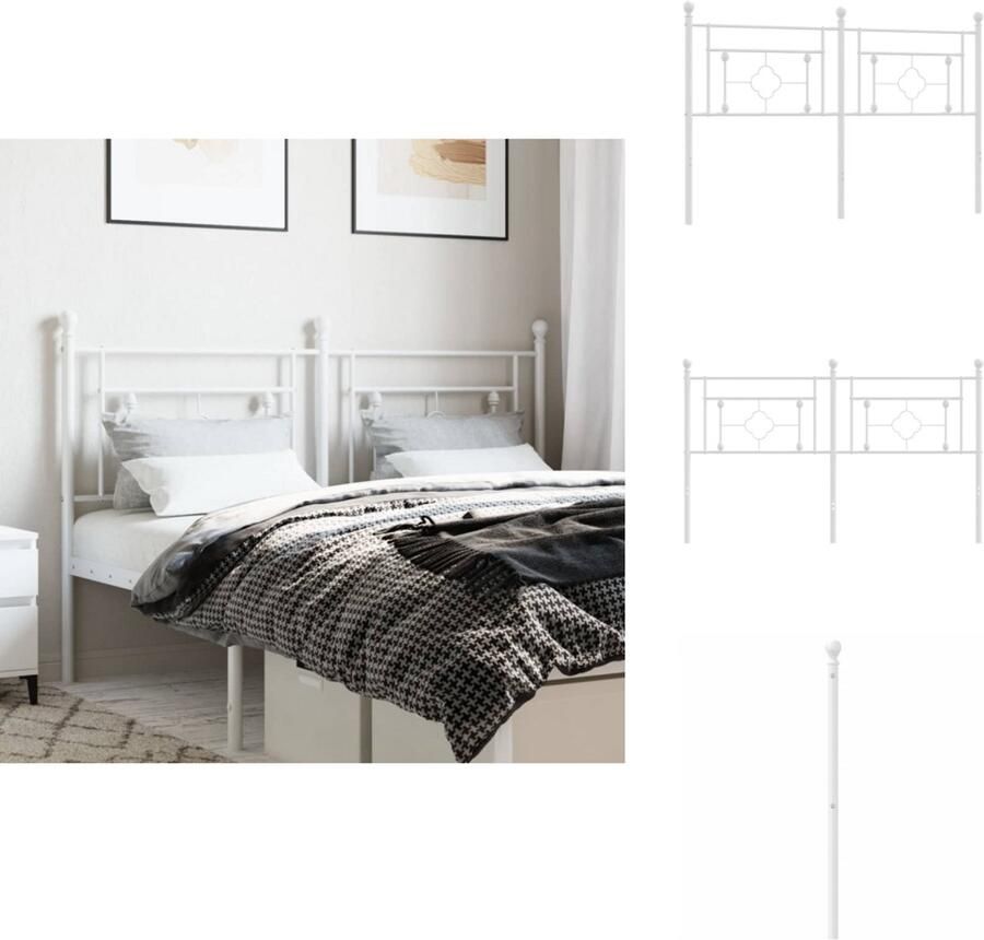 VidaXL Hoofdeinde Hoofdeinden Hoofdeinde Bedhoofdeinde Hoofdbord 160 cm metaal wit