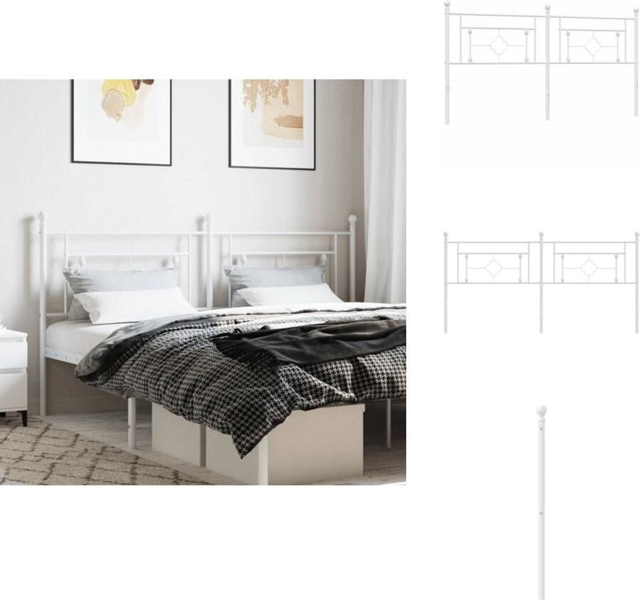 VidaXL Hoofdeinde Hoofdeinden Hoofdeinde Bedhoofdeinde Hoofdbord 180 cm metaal wit