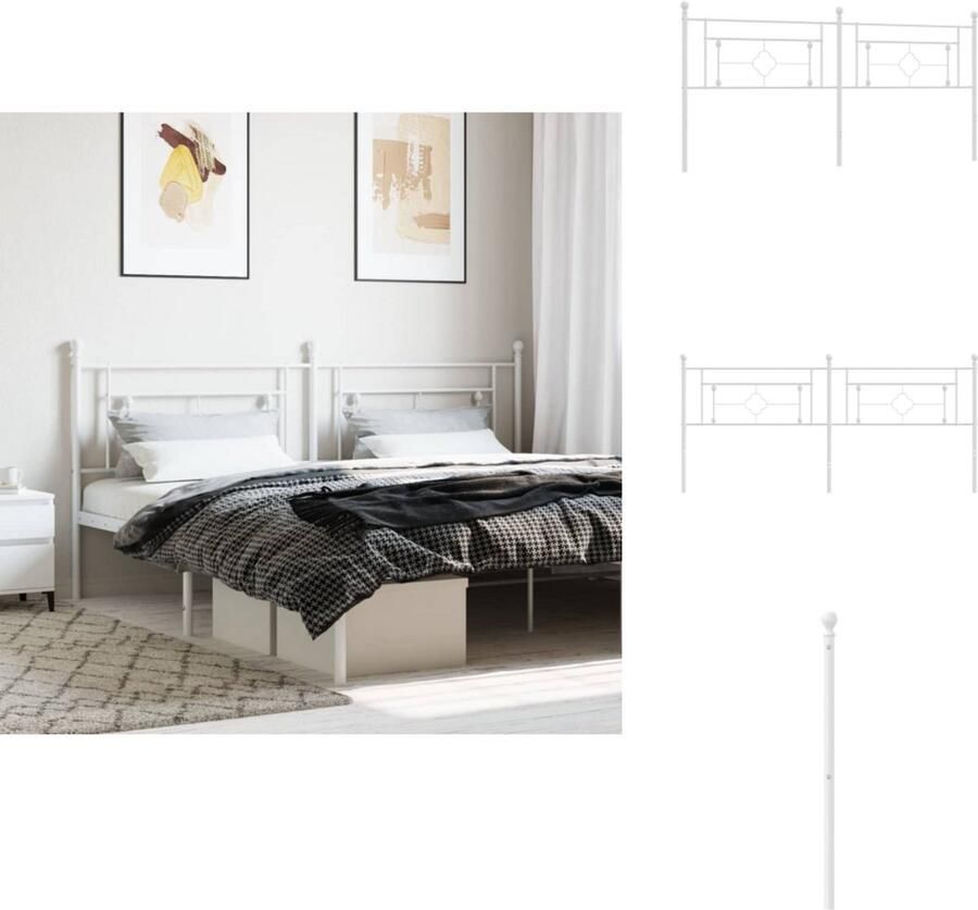 VidaXL Hoofdeinde Hoofdeinden Hoofdeinde Bedhoofdeinde Hoofdbord 193 cm metaal wit