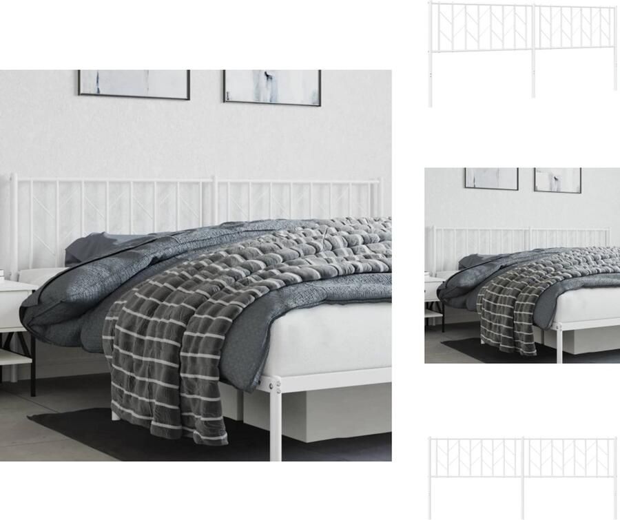 VidaXL Hoofdeinde Hoofdeinden Hoofdeinde Bedhoofdeinde Hoofdbord 200 cm metaal wit
