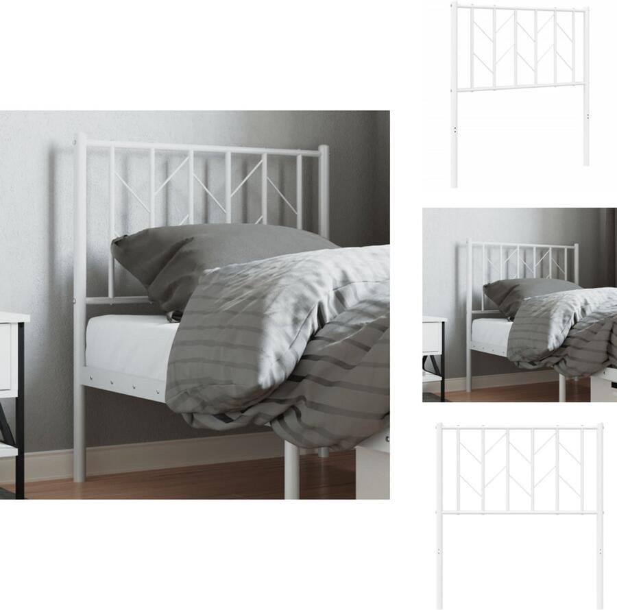 VidaXL Hoofdeinde Hoofdeinden Hoofdeinde Bedhoofdeinde Hoofdbord 75 cm metaal wit
