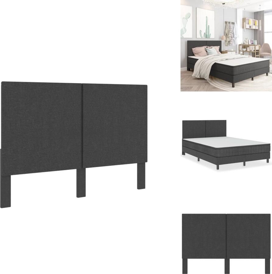 VidaXL Hoofdeinde Hoofdeindes Hoofdeinden Hoofdbord 180x200 cm stof donkergrijs