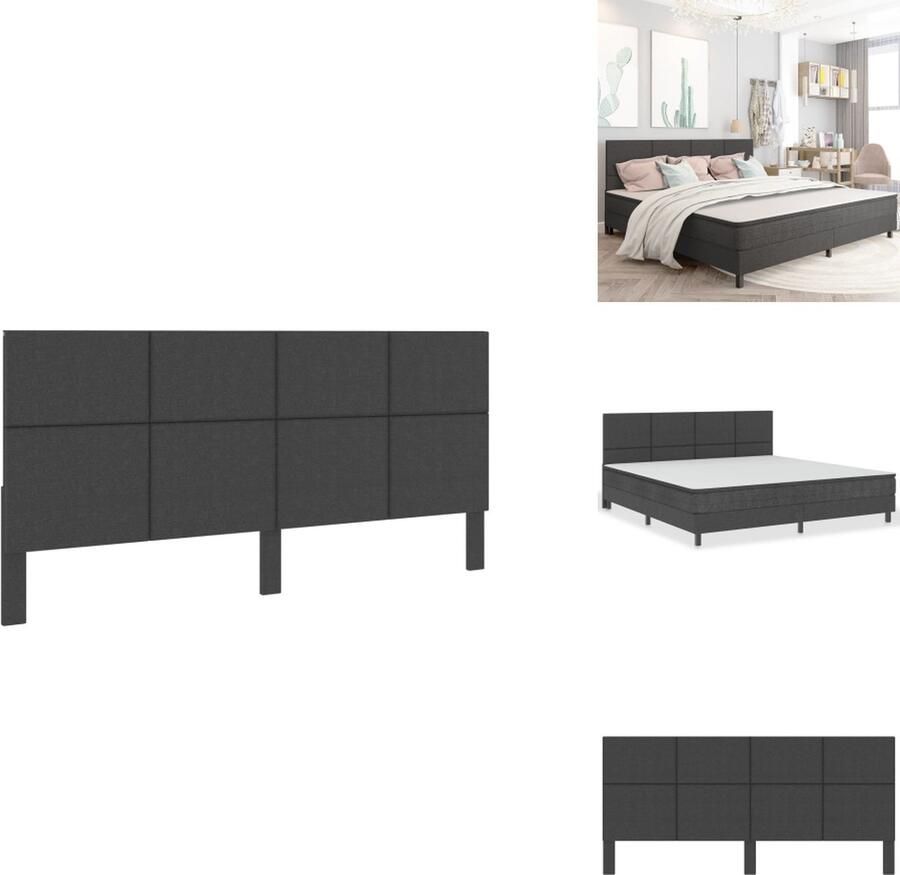 VidaXL Hoofdbord Elegant Charme Materiaal- Stof en MDF Afmetingen- 201x116x3.8 cm Geschikt voor 200x200 cm bedframe Bedonderdeel