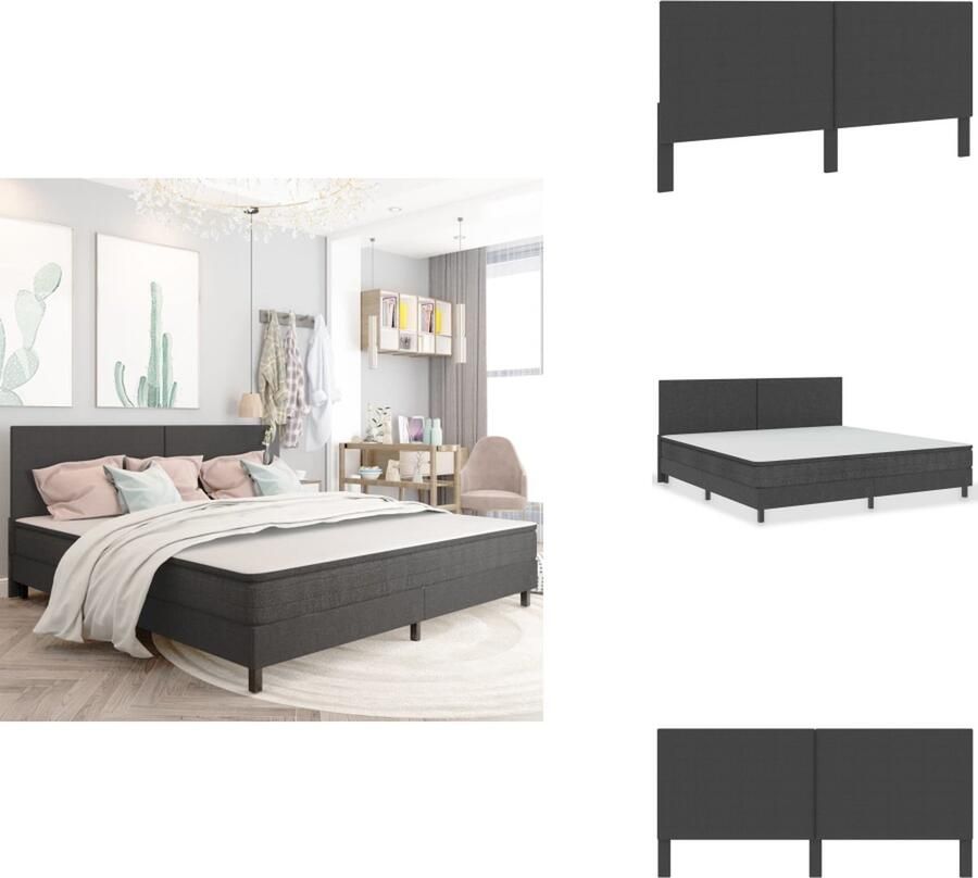 VidaXL Hoofdbord Elegant Charme Materiaal- Stof en MDF Afmetingen- 201x116x3.8 cm Geschikt voor 200x200 cm bedframe Bedonderdeel - Foto 3