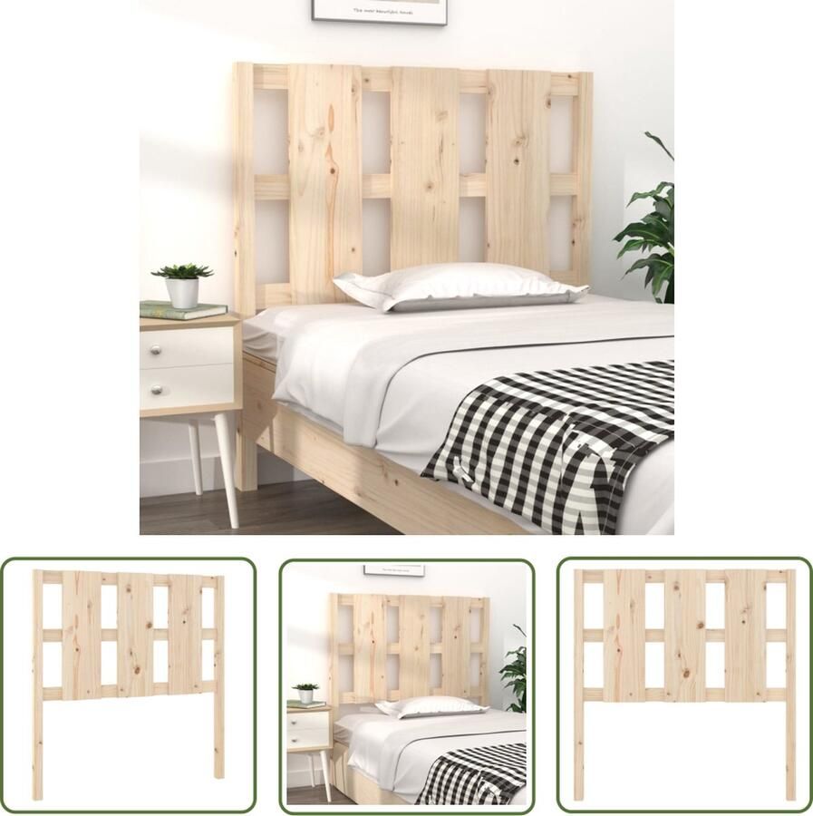 The Living Store Houten Hoofdeinde 105.5 x 4 x 100 cm Rustiek design Houten Hoofdbord Hoofdeinde Rustic Landelijk Interieur Massief Grenenhout