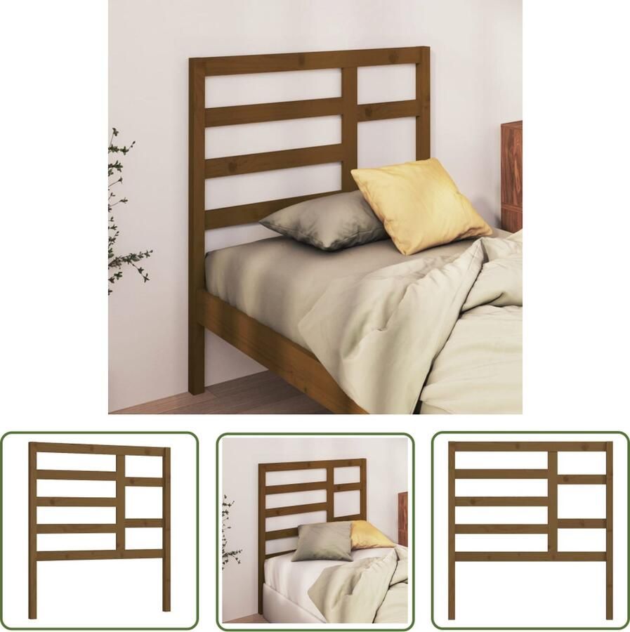 The Living Store Houten Hoofdeinde Grenenhout 106 x 4 x 104 cm Klassieke Uitstraling Houten Hoofdbord Hoofdeinde Grenenhout Klassieke Uitstraling Bruine Hoofdbord