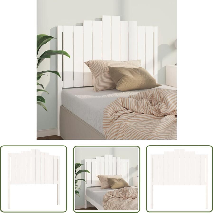 The Living Store Houten Hoofdeinde Grenenhout 106 x 4 x 110 cm Rustiek design Houten Hoofdbord Hoofdeinde Rustic Interieur Beddecoratie Grenenhout Meubilair