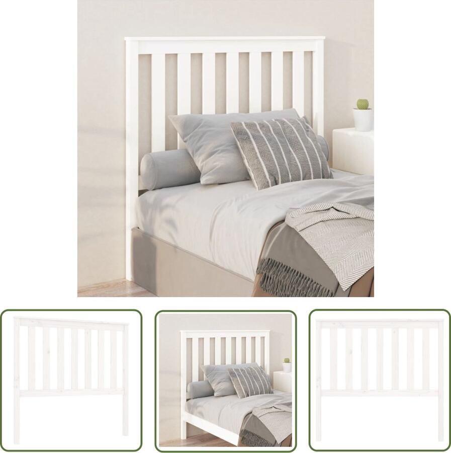 The Living Store Houten Hoofdeinde Hoofdbord 106 x 6 x 101 cm Wit Grenenhout Houten Hoofdbord Hoofdeinde Hoofd Bord Grenenhout Meubels Wit Hoofdbord