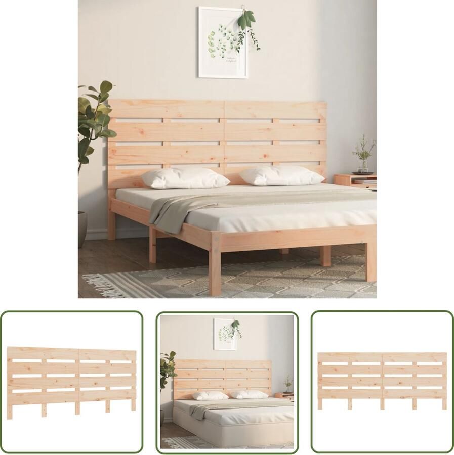 The Living Store Houten Hoofdeinde 120 x 3 x 80 cm Grenenhout Houten Hoofdbord Hoofdeinde Massief Grenenhout Landelijke Stijl Vintage Design