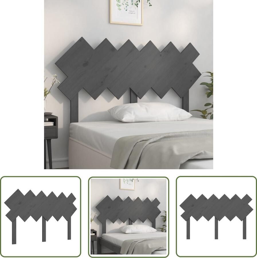 The Living Store Houten Hoofdeinde Grijs 132 x 3 x 81 cm Massief Grenenhout Houten Hoofdbord Hoofdeinde Grieze Hoofdbord Massief Grenenhout Bedroom Decor
